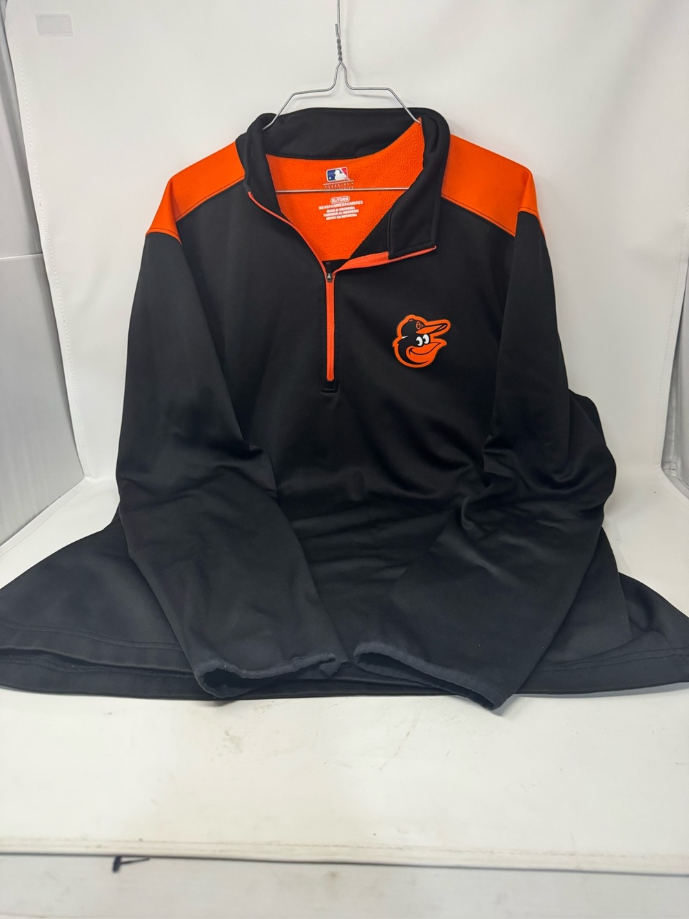 Baltimore Orioles MLB Black & Orange Quarter-Zip Pullover man size XL preowned
